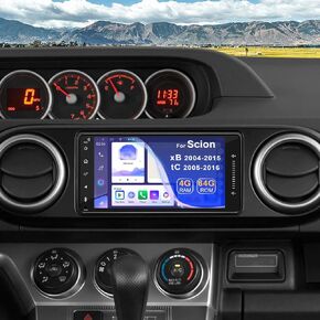 4+64G Car Radio for Scion xB 2004-2015, tC 2005-2016, 7 Inch QLED Touch Screen Car Stereo with Carplay Android Auto, GPS Navigation, Bluetooth, FM Radio and Backup Camera
