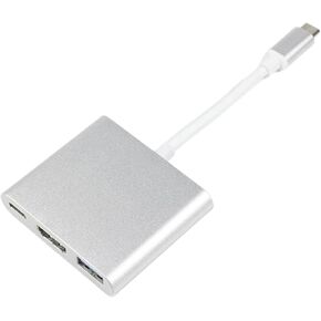 3 in 1 USB HUB Male to Female USB-C to HDMI-Compatible 4K USB Type-c to HD Charging Adapter for Phone Cable Converter(White)
