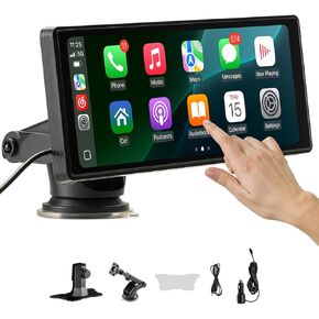 ستيريو سيارة لاسلكية Vevor ، شاشة Radio Radio المحمولة ذات 10 بوصات متوافقة مع Apple Carplay و Android Auto ، شاشة CarPlay للسيارة مع التحكم الصوتي ، رابط المرآة ، Bluetooth ، GPS Mavigation