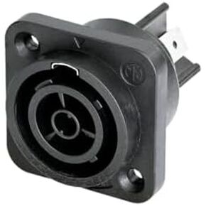 NEUTRIK NAC3FPX-TOP POWERCON TRUE 1 Locking Outlet Connector 1/4"" Flat Tab, Black