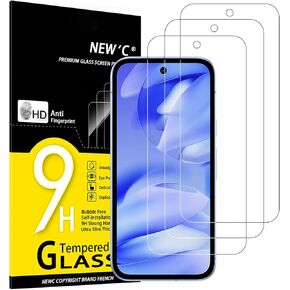 NEW'C 3 Pack Designed for Google Pixel 9a Screen Protector Tempered Glass,Case Friendly Scratch-proof, Bubble Free, Ultra Resistant