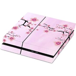 ZOOMHITSKINS Compatible with PS4 Skin, Compatible for Playstation 4, Sakura Pink Flowers Japan Cherry Blossom Art, 1 PS4 Console Skin, Easy to Install, 3M Vinyl Decal, Made in The USA