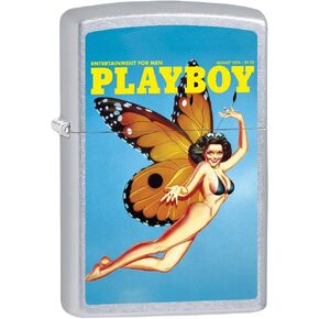 Zippo Custom Lighter: Playboy Cover August 1976 - Street Chrome 78957