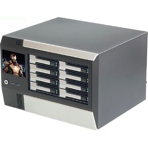 ZhenLoong X86 NAS Case 8 Bay Chassis, 8 x 2.5″/3.5″ Tray + 2 x 2.5″ Internal Bay. MB ITX/MATX,PSU Flex,Front 2 x USB3.0,12cm Chassis Fan,12Gb Backplane,SFF8643 Interface