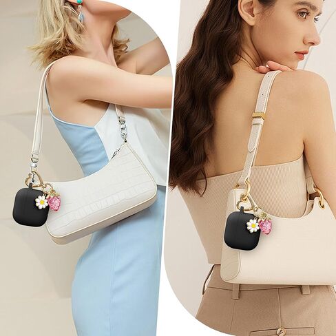 for Airpods 4 Case 2024 with Cute Keychain for Women Girly, Soft Silicone Protective Apple AirPods 4th Generation Cases Cover for Airpod iPod 4th Gen, Anti-Scratch, Front LED Visible, Rose Gold in Kuwait