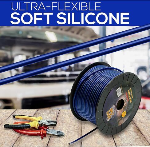 Sound Around 10 Gauge Power Ground Cables -250 ft, 10mm² Silver-Tinned Oxygen Free Copper Cable Multi-Strand Construction Ideal for HighPowered Systems Durable Translucent Jacket GSI GPC10BL250 (BLUE) in Saudi Arabia