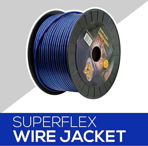 Sound Around 10 Gauge Power Ground Cables -250 ft, 10mm² Silver-Tinned Oxygen Free Copper Cable Multi-Strand Construction Ideal for HighPowered Systems Durable Translucent Jacket GSI GPC10BL250 (BLUE) in Saudi Arabia