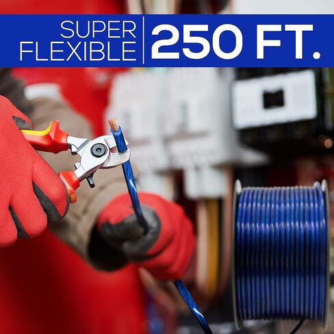 Sound Around 10 Gauge Power Ground Cables -250 ft, 10mm² Silver-Tinned Oxygen Free Copper Cable Multi-Strand Construction Ideal for HighPowered Systems Durable Translucent Jacket GSI GPC10BL250 (BLUE) in Saudi Arabia