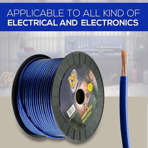 Sound Around 10 Gauge Power Ground Cables -250 ft, 10mm² Silver-Tinned Oxygen Free Copper Cable Multi-Strand Construction Ideal for HighPowered Systems Durable Translucent Jacket GSI GPC10BL250 (BLUE) in Saudi Arabia