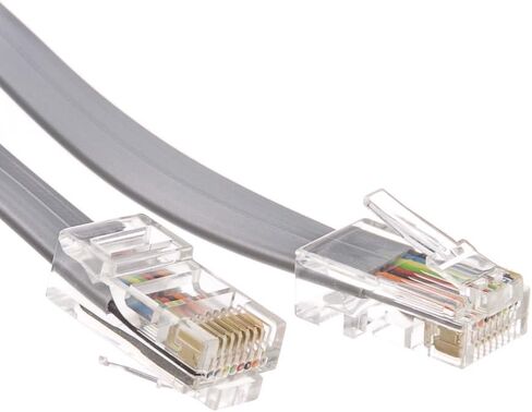 CableWholesale 25 feet Telephone Cord (Data), RJ45 Gold Plated Connectors, 8P / 8C, Silver Satin, 28AWG, Straight, RJ45 Phone Cable in Saudi Arabia