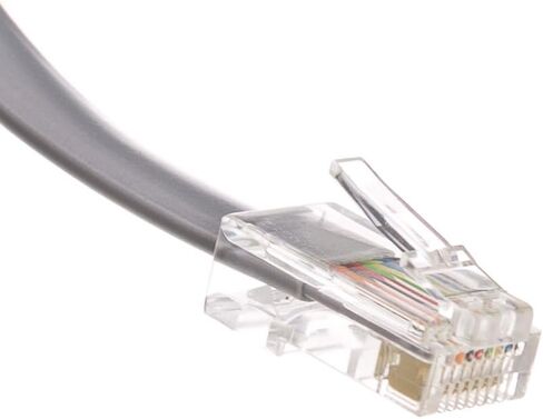 CableWholesale 25 feet Telephone Cord (Data), RJ45 Gold Plated Connectors, 8P / 8C, Silver Satin, 28AWG, Straight, RJ45 Phone Cable in Saudi Arabia