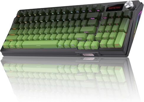 DRAOZA Kutethy Wireless Mechanical Keyboard,Pre-lubed Switches,Gasket Structure,Tri-Mode BT/2.4GHz/USB-C Hot Swappable,Side Printed PBT Keycaps,RGB Backlit Gaming Keyboard(Bamboo+Green) in Kuwait