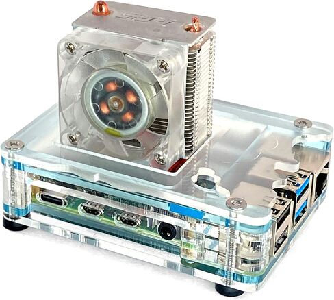 C4Labs Zebra Ice Cube Case Kit-for Raspberry Pi 3B+ or 4B and Ice Tower Cooler (not Included) Teal in Saudi Arabia