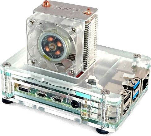 C4Labs Zebra Ice Cube Case Kit-for Raspberry Pi 3B+ or 4B and Ice Tower Cooler (not Included) Teal in Saudi Arabia