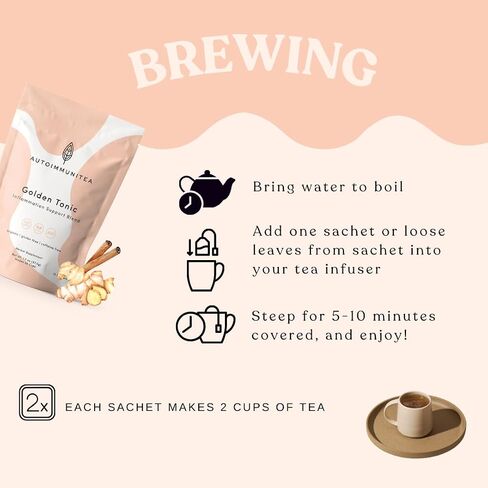 AIP Tea توازن الغدة الدرقية يدعم مزيجًا عشبيًا للأطعمة المتوافقة مع النظام الغذائي لبروتوكول المناعة الذاتية، كامل 30، صديق للباليو، أعشاب عضوية - التولسي، القرفة، الهندباء، إليوثيرو in Saudi Arabia