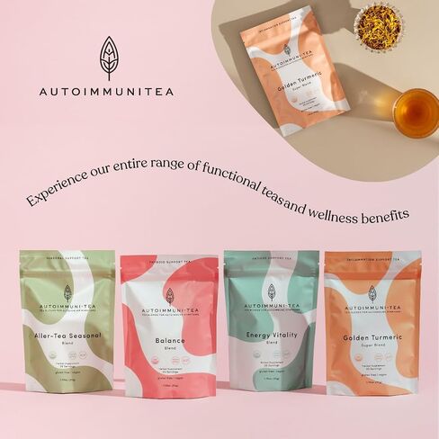 AIP Tea توازن الغدة الدرقية يدعم مزيجًا عشبيًا للأطعمة المتوافقة مع النظام الغذائي لبروتوكول المناعة الذاتية، كامل 30، صديق للباليو، أعشاب عضوية - التولسي، القرفة، الهندباء، إليوثيرو in Saudi Arabia