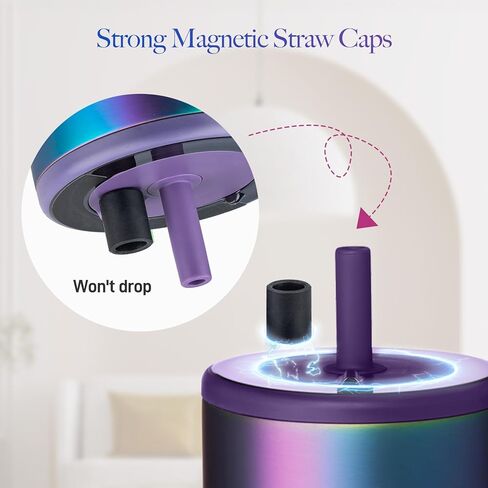 2 Pack Magnetic Straw Caps Compatible with BrüMate All Era and Resa Tumblers, Silicone Straw Caps Toppers Compatible with Brumate Accessories, Covers Protectors BPA Free (Black) in Kuwait