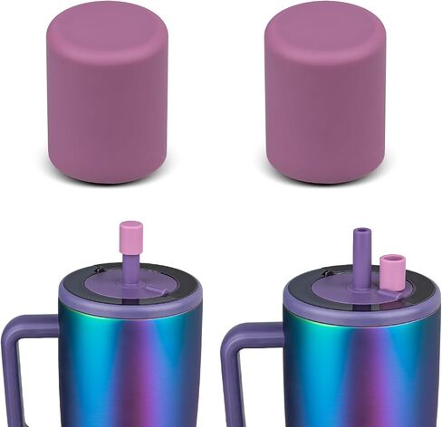 2 Pack Magnetic Straw Caps Compatible with BrüMate All Era and Resa Tumblers, Silicone Straw Caps Toppers Compatible with Brumate Accessories, Covers Protectors BPA Free (Black) in Saudi Arabia