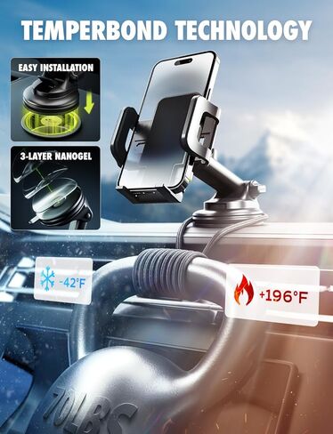 Bracketron Car Phone Holder, TripGrip Phone Mount for Car Dashboard & Air Vent, 360 Rotation One-Hand Release Car Cell Phone Holder for iPhone, Samsung, Androids. in Kuwait
