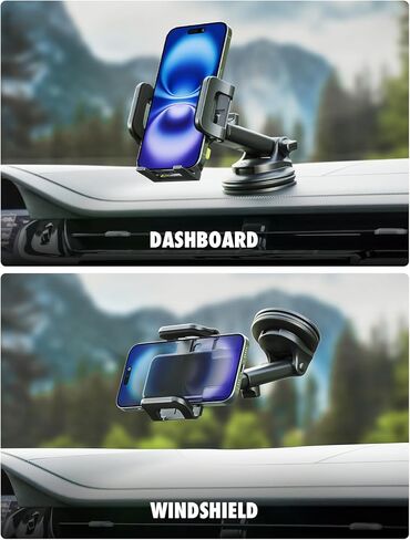 Bracketron Car Phone Holder, TripGrip Phone Mount for Car Dashboard & Air Vent, 360 Rotation One-Hand Release Car Cell Phone Holder for iPhone, Samsung, Androids. in Kuwait