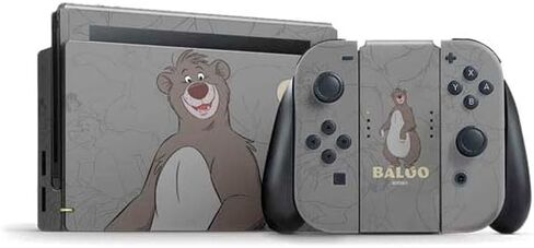 Skinit Decal Gaming Skin Compatible with Nintendo Switch Bundle - Officially Licensed Disney Jungle Book Baloo Portrait Design in Saudi Arabia