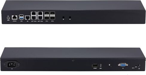 Qotom Barebone System Mini PC Q20342G9 1U Rack 4X 10G SFP+ 5X i226V B3 2.5G LAN Atom C3808 12 Cores Processor 2.0 GHz in Kuwait