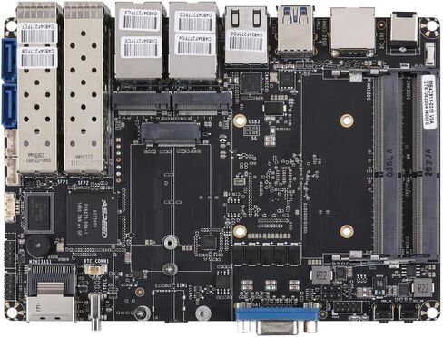 Qotom Barebone System Mini PC Q20342G9 1U Rack 4X 10G SFP+ 5X i226V B3 2.5G LAN Atom C3808 12 Cores Processor 2.0 GHz in Kuwait