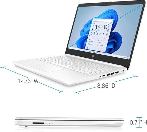 HP 2025 Student Business Laptop, 14" HD Display, Intel Celeron 4-core CPU, 16GB RAM, 320GB Storage(64GB eMMC + 256GB SD Card), 1-Year Office 365, Intel UHD Graphics, Wi-Fi, Windows 11 S, w/Accessories in Saudi Arabia