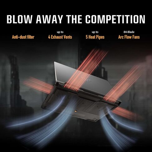 ASUS TUF Gaming A16 APPOP ، AMD RYZEN 9 7940HX (BEAT I9-13900H) ، NVIDIA RTX 4070 ، 16 "2560x1600 QHD+ 165Hz ، 64 GB DDR5 ، 2 TB SSD ، Windows 11 Pro ، Office ، FA607PI-AS94 in Kuwait