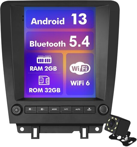 Android 13 Car Radio for 2+32G Ford Mustang 2010-2014 9.7'' 1280 * 720 Touchscreen Car Stereo with Carplay Android Auto Backup Camera Mirror Link GPS Navigation WiFi 6 Bluetooth 5.4 FM SWC in Saudi Arabia