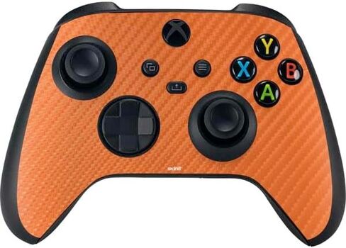 Skinit Decal Gaming Skin Compatible with Xbox Series X Controller - Orange Carbon Fiber Specialty Texture Material Design in Saudi Arabia