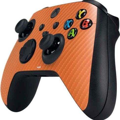 Skinit Decal Gaming Skin Compatible with Xbox Series X Controller - Orange Carbon Fiber Specialty Texture Material Design in Saudi Arabia
