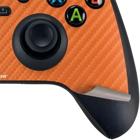 Skinit Decal Gaming Skin Compatible with Xbox Series X Controller - Orange Carbon Fiber Specialty Texture Material Design in Saudi Arabia