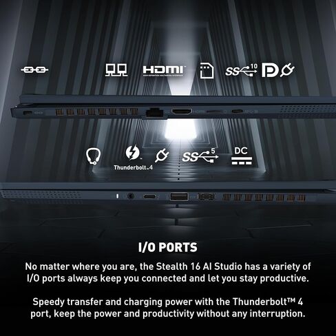 كمبيوتر محمول للألعاب MSI Stealth 16 AI Studio مقاس 16 بوصة 120 هرتز MiniLED: Intel Core Ultra 9، NVIDIA Geforce RTX 4090، 64 جيجابايت DDR5، 2 تيرابايت NVMe SSD، Thunderbolt 4، Cooler Boost Trinity+، Win 11 PRO: Star Blue A1VIG-026US in Saudi Arabia