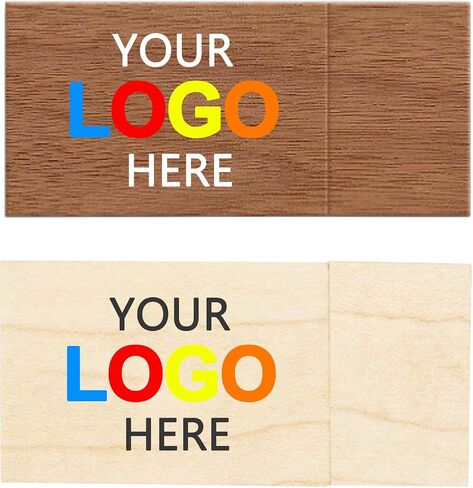 Wooden Custom USB Flash Drive 2GB 5 Pack, JBOS Wood Customized USB Thumb Drives 2GB Personalized Logo USB Stick Bulk Ideal Present for Wedding Event Items (Walnut，Maple，Bamboo) in Kuwait