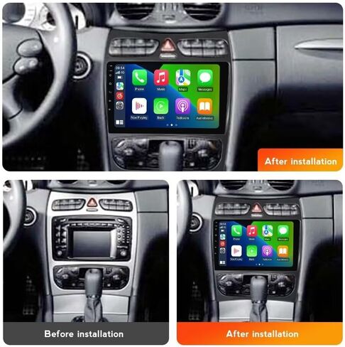 9" IPS Touch Screen 8Core 2+32GB Android Car Stereo for Benz CLK 2002 2003 2004 2005 Car Radio Built-in Car-Play Android Auto GPS Navigation in Kuwait