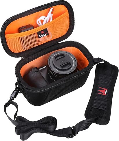Mchoi Hard EVA Travel Case for Sony Alpha a6000/a6400/a6600/a6100/a5100 Mirrorless Digital Camera, Case Only, New Version, Orange in Saudi Arabia