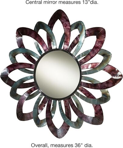 مرآة حائط أليرا من تاتش أوف كلاس متعددة الألوان | زهر الزهور ذو الطراز المعاصر | مصنوع من المعدن مع الزجاج | تصاميم البتلة المخرمة in Kuwait