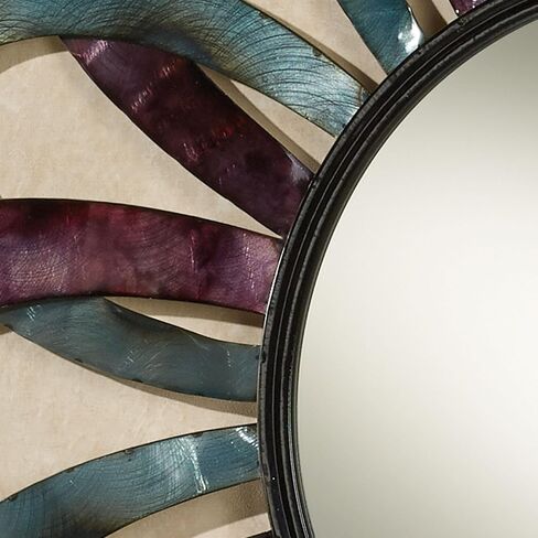 مرآة حائط أليرا من تاتش أوف كلاس متعددة الألوان | زهر الزهور ذو الطراز المعاصر | مصنوع من المعدن مع الزجاج | تصاميم البتلة المخرمة in Kuwait