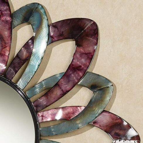 مرآة حائط أليرا من تاتش أوف كلاس متعددة الألوان | زهر الزهور ذو الطراز المعاصر | مصنوع من المعدن مع الزجاج | تصاميم البتلة المخرمة in Kuwait