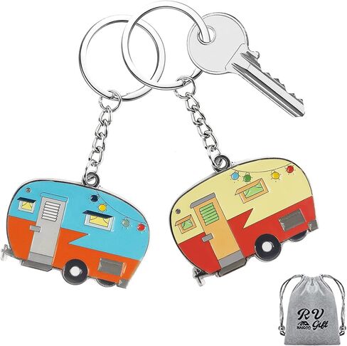 Haigoo Camper Keychain Happy RV Keychain Set for Men Women Teenager Camper Lover Travel Trailers Vacation Couples Jewelry Gift Camping Accessories in Kuwait