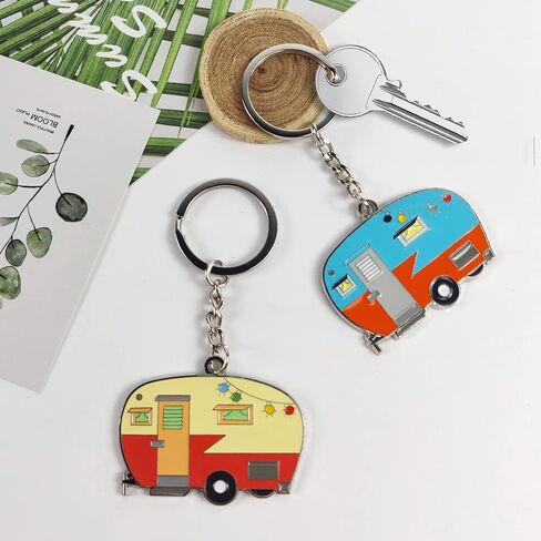 Haigoo Camper Keychain Happy RV Keychain Set for Men Women Teenager Camper Lover Travel Trailers Vacation Couples Jewelry Gift Camping Accessories in Kuwait