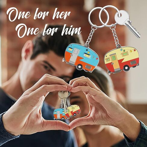 Haigoo Camper Keychain Happy RV Keychain Set for Men Women Teenager Camper Lover Travel Trailers Vacation Couples Jewelry Gift Camping Accessories in Kuwait