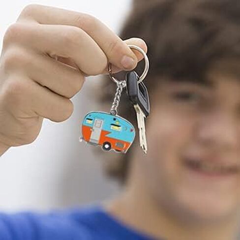 Haigoo Camper Keychain Happy RV Keychain Set for Men Women Teenager Camper Lover Travel Trailers Vacation Couples Jewelry Gift Camping Accessories in Kuwait