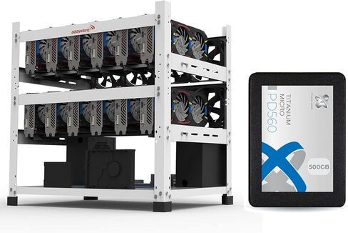 حزمة خاصة - AAAWAVE 12GPU إطار منصة تعدين الإطار المفتوح و Titanium Micro PD560 500GB 2.5 "SATA III SSD (أبيض) in Kuwait