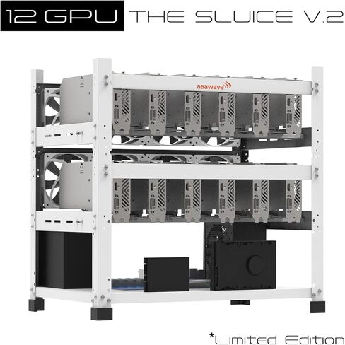 حزمة خاصة - AAAWAVE 12GPU إطار منصة تعدين الإطار المفتوح و Titanium Micro PD560 500GB 2.5 "SATA III SSD (أبيض) in Kuwait