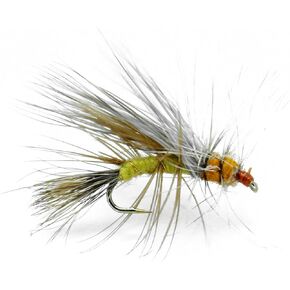 Feeder Creek Stimulator Yellow Dry Flies, 12 Fly Fishing Lures for Trout, Panfish, Steelhead & More Freshwater Fish, Hand Tied, 4 Size Assortment (3 of Each Size), Great for Prospecting in Kuwait