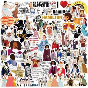 55PCS Hamiltons Merch Stickers, Cute Cartoon Aesthetic Vinyl Waterproof Musical Scrapbooking Supplies Decals for Laptop Bumper Water Bottles Phone