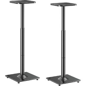 ELIVED Universal Speaker Stands Height Adjustable 28"-37.4", Bookshelf Speaker Stand Pair for Large Speaker Satellite Studio Speaker Up to 22 lbs, Surround Sound Speaker Stand with Cable Management