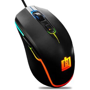 Deco Gear Wired Gaming Mouse | 800-5000 DPI قابل للتعديل | فأر بصري عالي الدقة | مريح لجميع قبضة الألعاب | 11 أوضاع RGB الخلفية | 6 أزرار